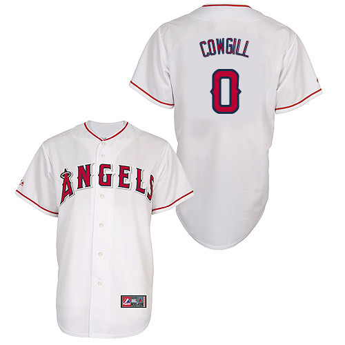 Collin Cowgill #0 Youth Baseball Jersey-Los Angeles Angels of Anaheim Authentic Home White Cool Base MLB Jersey